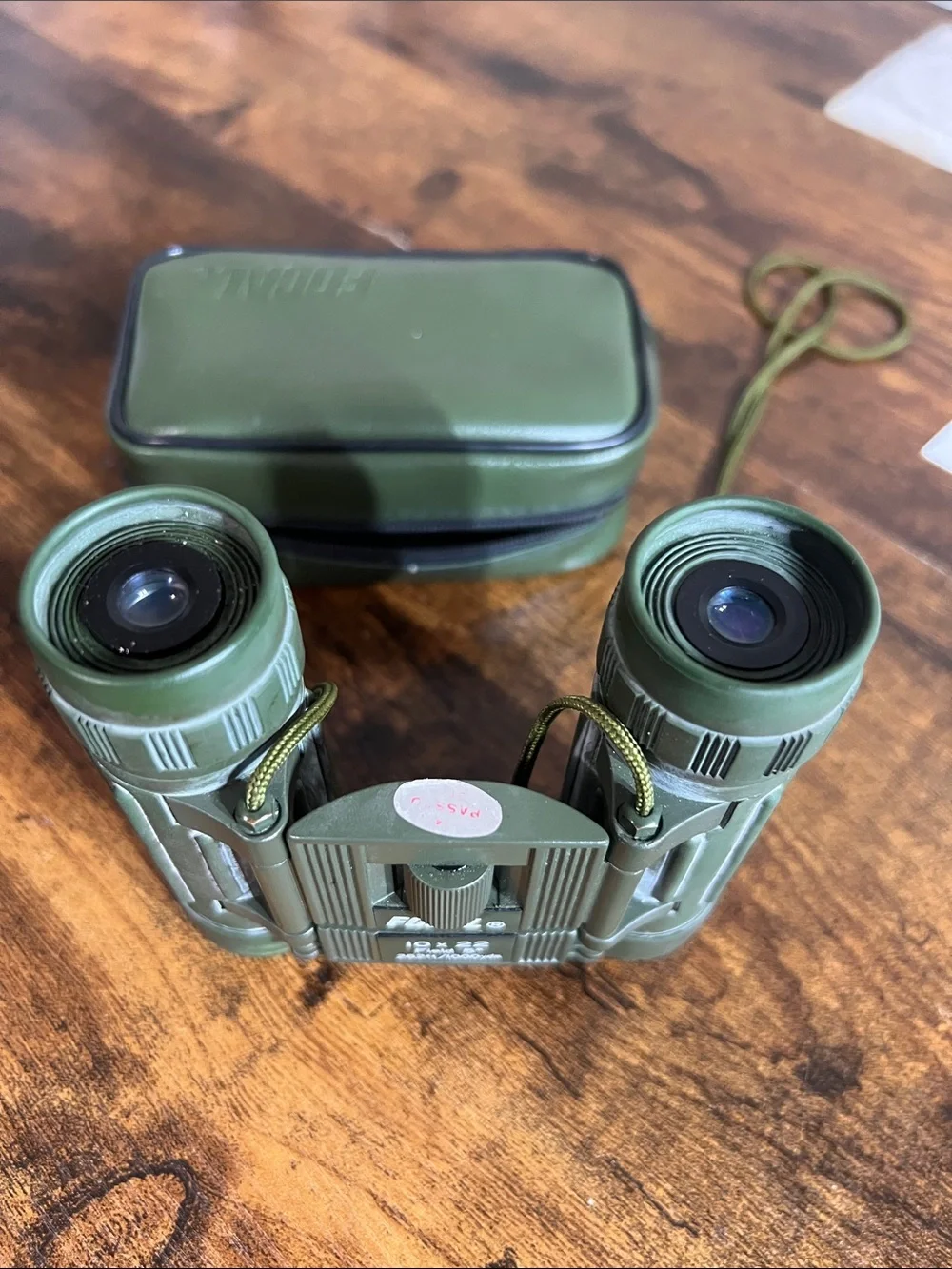 Aris Olive Green 10x22 Compact Binoculars with Case